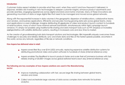 Aspera Retail Sales Play
